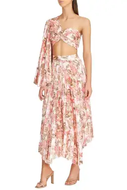 Significant Other Simone Top & Skirt Set Pink Sangria Floral Size 10