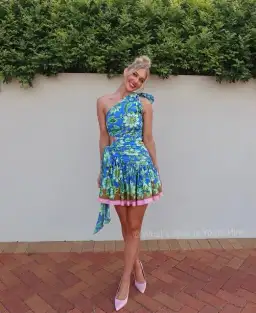 Alemais Winnie Mini Dress Blue Print Size 6 for rent on The Volte - image 8