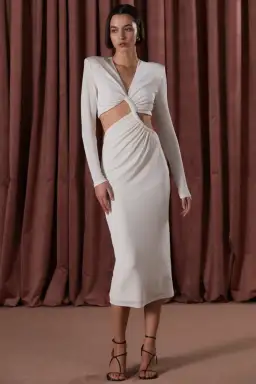 Misha Scarlette Skinky Jersey Dress Ivory Size 8 for rent on The Volte - image 1