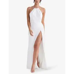 House Of CB Zanab Thigh Slit Maxi Dress Ivory White Size XS / AU 6 for rent on The Volte - image 2