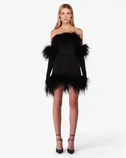Miscreants Cupid Dress & Gloves Feather Black Size 10 UK / AU 8-10 for rent on The Volte - image 2