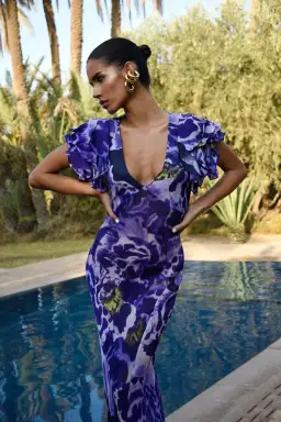 Rat & Boa Lucille Maxi Dress Purple Floral Size XS / Au 6 for rent on The Volte - image 2