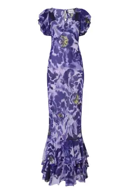 Rat & Boa Lucille Maxi Dress Purple Floral Size XS / Au 6 for rent on The Volte - image 4