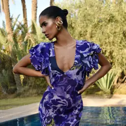 Rat & Boa Lucille Maxi Dress Purple Floral Size XS / Au 6 for rent on The Volte - image 6