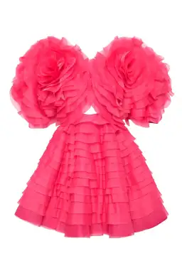 Aje Amour Ruffle Mini Dress Pink Size 8 / S for rent on The Volte - image 4