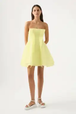 Aje Astrid Strapless Mini Dress Yellow Size 8 / S for rent on The Volte - image 1