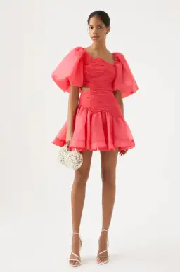 Aje Joan Puff Sleeve Mini Dress in Rouge Pink
Size 8 / S
