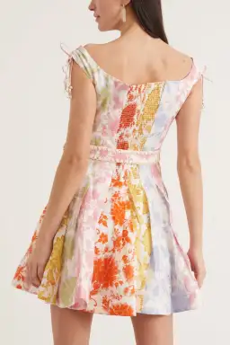 Zimmermann Postcard Spliced Mini Dress in Spliced Tonal Floral Size 3/Au14 for rent on The Volte - image 2