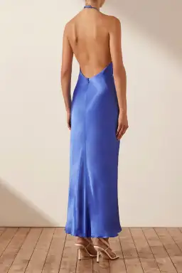 Shona Joy Oliviera Low Back Halter Neck Midi Dress in Strong Blue Size S / AU 8  for rent on The Volte - image 2