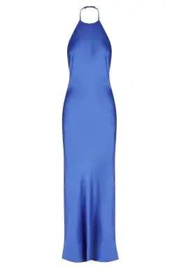 Shona Joy Oliviera Low Back Halter Neck Midi Dress in Strong Blue Size S / AU 8  for rent on The Volte - image 3