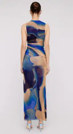 Scanlan Theodore Italian Watercolour Dress Blue Print Size 8 / S for rent on The Volte - image 3