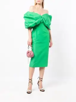 Rachel Gilbert Xavier Midi Dress Green Size 1/ AU 8