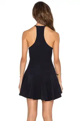 Shona Joy Giselle Plunged Mini Skater Dress Navy Size 8 for rent on The Volte - image 4