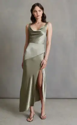 Bec & Bridge Moon Dance Cowl Bias Dress  Sage Size 16 