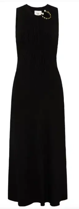 Aje Crescent Knit Midi Dress Black Size 12 / L for rent on The Volte - image 4