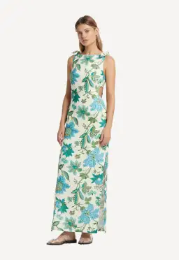Sir The Label Alexandre Cut Out Midi Dress Blue Floral Size 0/ AU 6 for rent on The Volte - image 1