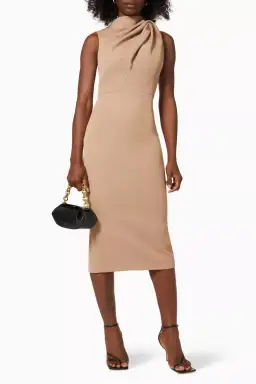 Mossman Edge of Glory Midi Dress Tan Size 10 for rent on The Volte - image 1