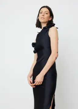 Coperni Asymmetric Flower Gown Floor Length Black Size L/Au 10 for rent on The Volte - image 3