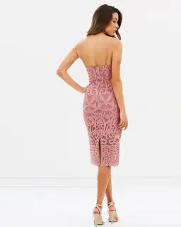 Bardot Gia Lace Dress Dusty Pink Size 8  for rent on The Volte - image 2