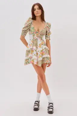For Love & Lemons Rosalyn Mini Dress Marigold Print Size 8  for rent on The Volte - image 1