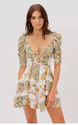 For Love & Lemons Rosalyn Mini Dress Marigold Print Size 8  for rent on The Volte - image 2