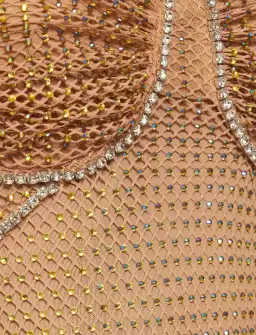 Self Portrait Hotfix Fishnet Maxi Nude Size AU 10 for rent on The Volte - image 4