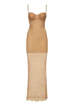 Self Portrait Hotfix Fishnet Maxi Nude Size AU 10 for rent on The Volte - image 3