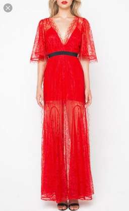 Alice McCall Look Good Feel Good Red Lace Gown Size 6 for rent on The Volte - image 4