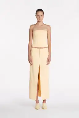 Giacomo Split Skirt & Bandeau Set in Yellow Size AU 6 for rent on The Volte - image 1