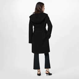 Louis Vuitton Hooded Wrap Coat Black Size AU 8 for rent on The Volte - image 2