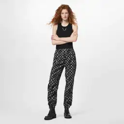 Louis Vuitton Stencil-effect Monogram Jogging Pants Black Size AU 8 for rent on The Volte - image 1