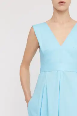 Scanlan Theodore Parachute Panelled Dress Blue Size 8 / S for rent on The Volte - image 4