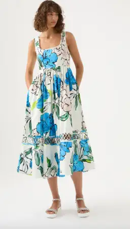 Aje Erika Cut Out Midi Dress Floral Size 8