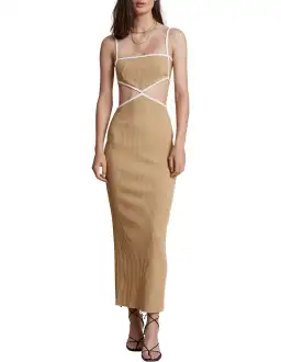 Bec and Bridge Coyote Midi Dress Camel Beige Size 6 for rent on The Volte - image 4