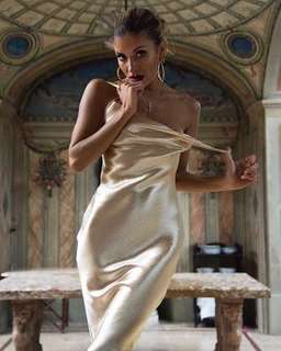 Rat & Boa Sofia Midi Dress Gold Size 12  for rent on The Volte - image 3