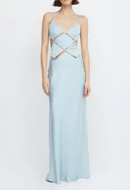 Bec & Bridge Diamond Days Strap Maxi Dress Cloud Blue Size 8 / S