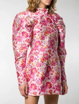 Rotate by Birger Christenson Ruched Floral Jacquard Mini Dress Size 8 for rent on The Volte - image 2