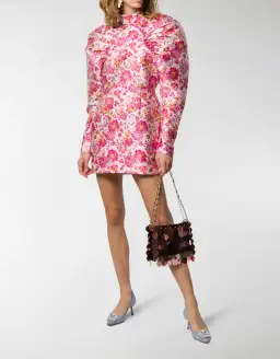 Rotate by Birger Christenson Ruched Floral Jacquard Mini Dress Size 8 for rent on The Volte - image 1