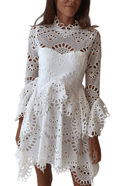 Thurley Leo Embroidered Dress in Ivory for rent on The Volte - image 4