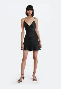 Bec & Bridge Amber V Mini Dress Black Size AU 6
