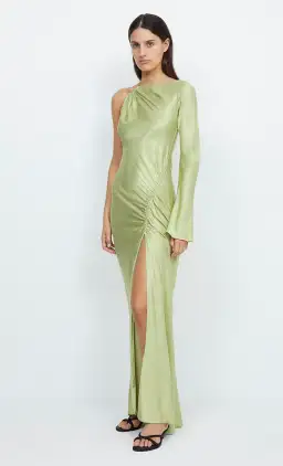 Bec & Bridge Kai Asym Maxi Dress Green Size AU 8