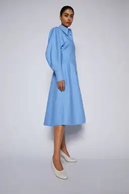 Scanlan Theodore Double Cotton Dress Blue Size AU 8