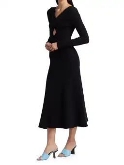 Anna Quan Paige Ribbed Cut-Out Longsleeve Midi Maxi Dress Black Size 6 for rent on The Volte - image 4