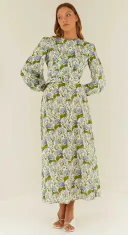 Palm Noosa Melrose Dress Blue Blooms Floral Size 12  for rent on The Volte - image 4