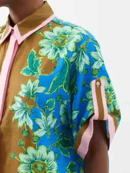 Alemais Winnie Floral Spliced Blue Brown Shirt and Pant Two Piece Set Floral Size 10  for rent on The Volte - image 7