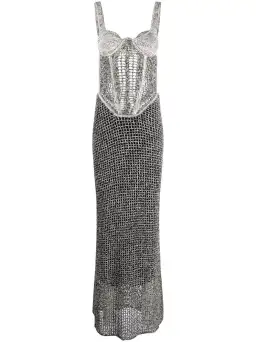 Dion Lee Marled Double Cup Corset Dress in Black Marle Size S / Au 8 for rent on The Volte - image 5