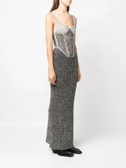 Dion Lee Marled Double Cup Corset Dress in Black Marle Size S / Au 8 for rent on The Volte - image 2