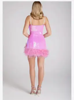 Nadine Merabi  Fifi Mini Dress Pink Size L / Au 12 for rent on The Volte - image 2