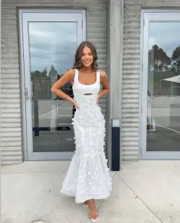 Sheike Petal Dreams Midi Dress White Size 8 for rent on The Volte - image 1