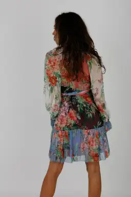Zimmerman Bellitude Spliced Short Dress Multi Colour Floral Print Size 0/Au 8 for rent on The Volte - image 10